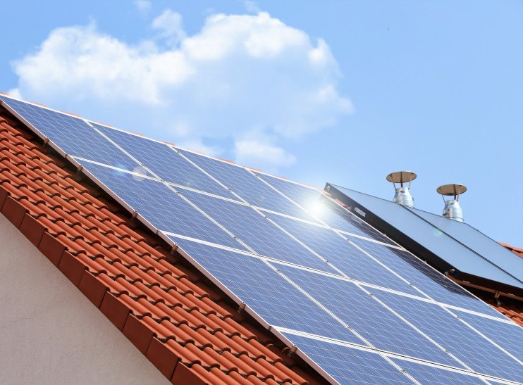 Solar panels on residential home