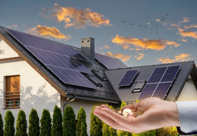 Solar panels on residential home