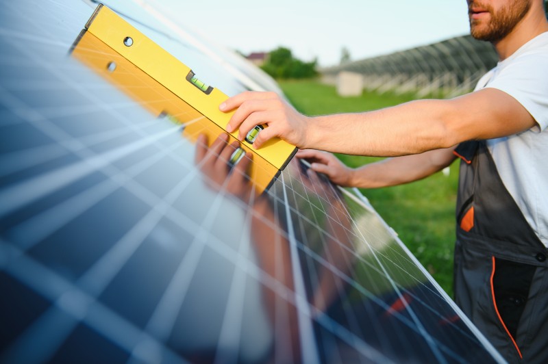 Solar panels on residential home