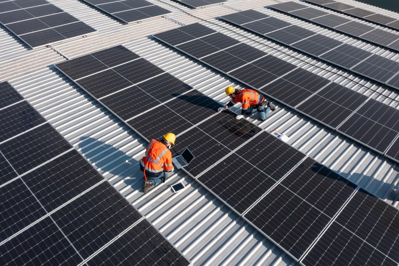 Solar panels on residential home